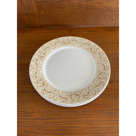 Chris Madden Montalira Gold by JCP Home JC Penney Set of 3 Salad Plates 8" - Picture 3 of 6